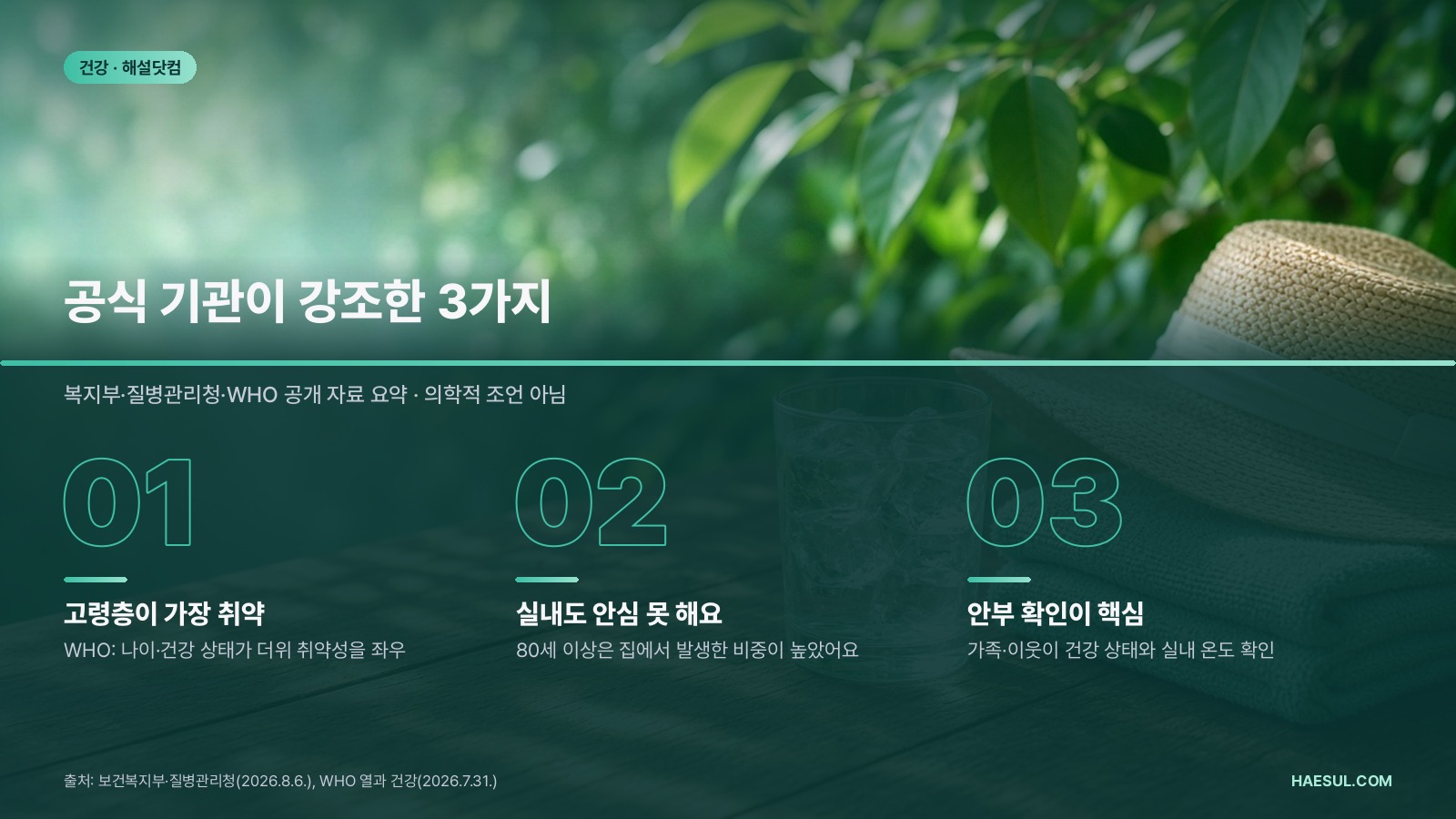 2026년 여름 온열질환 결산: 줄어든 환자, 늘어난 사망