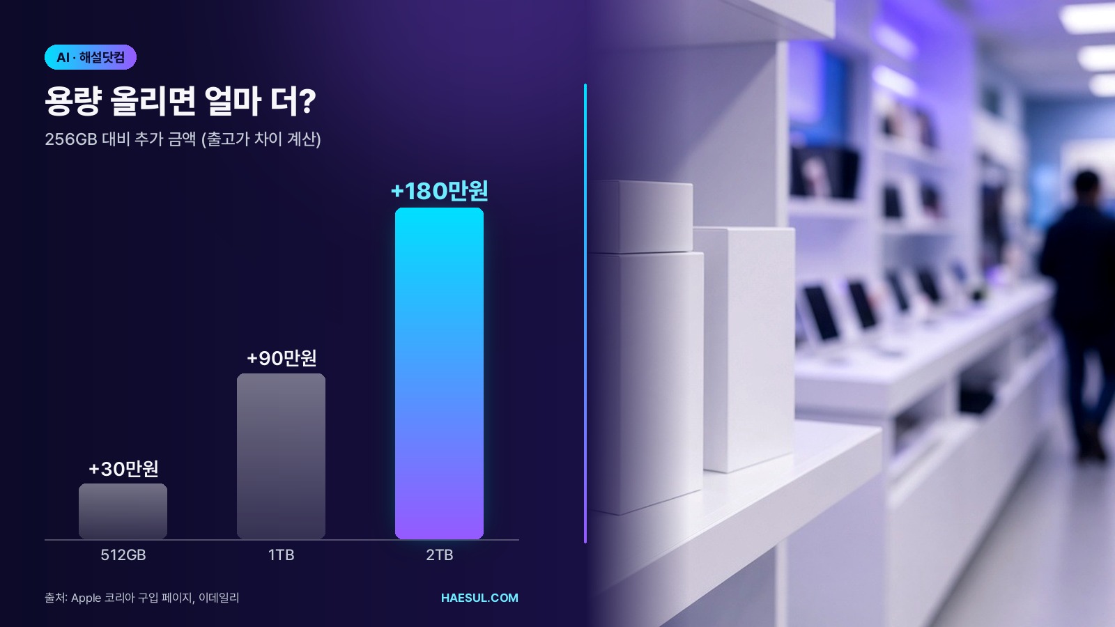 용량별 추가 금액