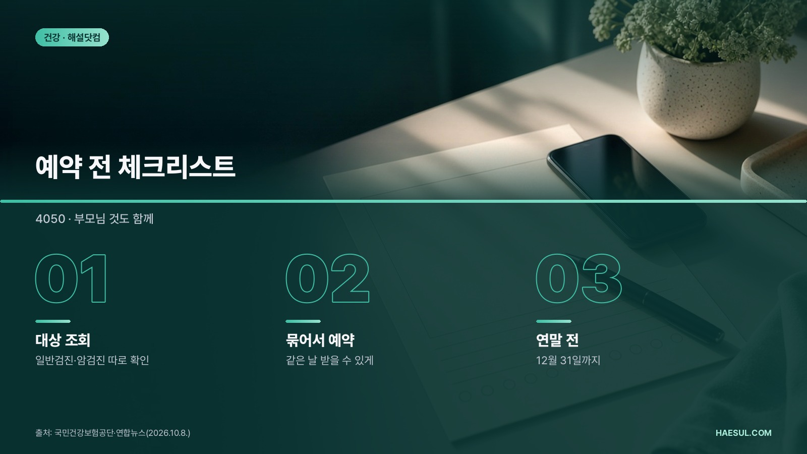 2026 국가건강검진 대상자·검사 항목·암검진 주기 정리 (12월 31일까지)