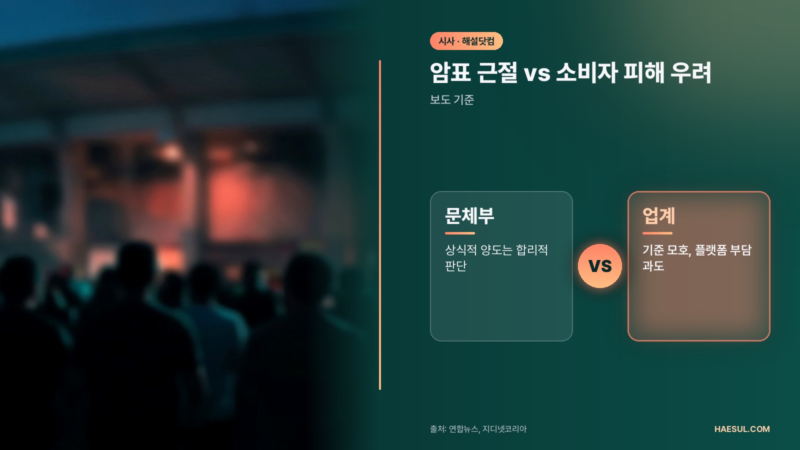 암표 근절 vs 소비자 피해 우려 – 보도 기준